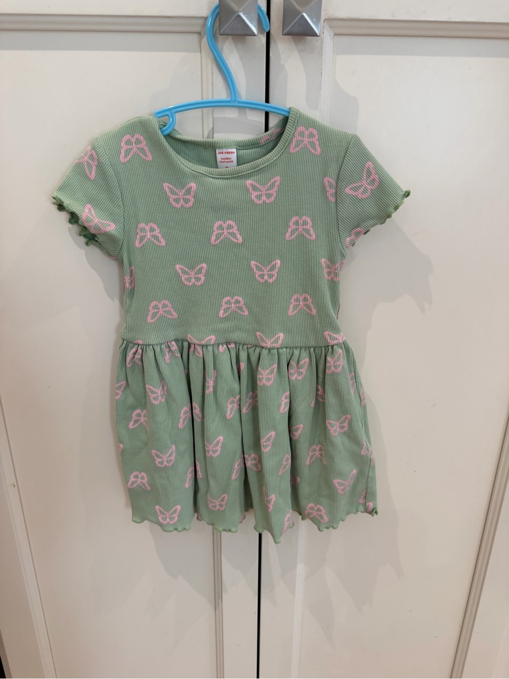 Joe Fresh 2t Girls' Green Butterfly Print Dress